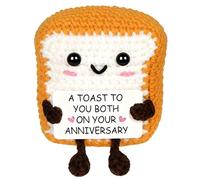 1 Pc Gift for Couple, Marry Gifts for Couple Bring Warm Cards, Handmade Crochet Toast Plush Romantic Gifts for Girlfriend, Commemorate Gift Both Men and Women