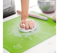 1 Pc Green 50x40cm Non-Stick and No-Slip Silicone Baking Pastry Mat 19.7''x15.8'' Fondant Mat Dough Rolling Mat with Measurement Cookies Cake Bread Making