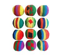 1 PC Hacky Sack Ball Juggling Balls for Adults Sack Race Purely Handmade Patriotic Soft Fabric Kick Knitted Foot Kick Playground Products Crochet Geometric Pattern (Random Color, 1 PC)