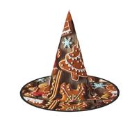 1 PC Halloween Hat â€“ gingerbread cookies Print Witches Decor Party Witch Costume, Pointed Horn Cap, Festive Gift