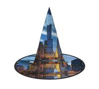 1 PC Halloween Hat – Witch Chicago Illinois Usa Print Costume Party, Women Men, Pointed Horn Cap, Light for Festive Easter