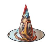 1 PC Halloween Hat – Witch Human Anatomy Heart Chart Print Costume Party, Women Men, Pointed Horn Cap, Light for Festive Easter