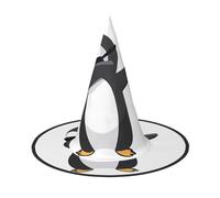 1 PC Halloween Hat â€“ Witch penguin dabbing Print Costume Party, Women Men, Pointed Horn Cap, Light for Festive Easter