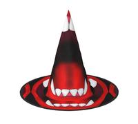 1 PC Halloween Hat - Witch Vampire Bat Print Costume Party, Women Men, Pointed Horn Cap, Light for Festive Easter