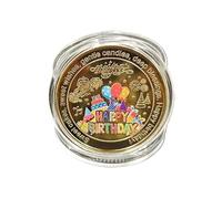 1 PC Happy Birthday Colorful Paintd Commemorative Coin Love And Happiness Lucky Gold Coin Children's Birthday Present