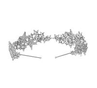 1 PC Headband Hair Bands Wedding Hair Accessories Rhinestone Bobby Pins Wedding Silver Star Tiara Bridesmaid Hair Clip Bridal Headpieces for Wedding Hair Decor Beautiful Hairband Ipetboom