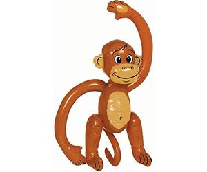 1 Pc Inflatable Brown Monkey Blow Up Party Decorations 58 cm, Tropical Animal Fancy Dress Props for Hawaiian African, Pool and Beach Parties, Hen Do, Stag Do, Photo Booth and Themed Events