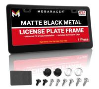 1 Pc JDM Style Matte Black Plastic License Plate Frame Front or Rear Cover Holder Tag Us Car Sedan Truck SUV RV Van
