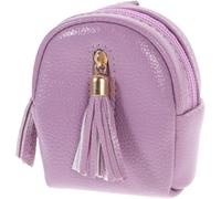 1 PC Key Zip Bag Leather Mini Handbag Zip Around Wallets for Women Keychain for The Tote Bag Mini Wallet for Lanyard Travel Handbag Car Accessory Distinctive Card Holder(Lavender)