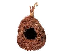 1 PC Light Brown Artificial Bird Nest Pendant Straw Birdcage Decor for Home Office Garden for Birds Like Canaries Parrots Versatile Hanging Nest for Indoor Outdoor Use