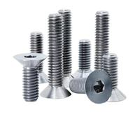 1 Pc M2 M3 M4 M5 M6 M8 X 5 6 8 10 12 14 15 20-55mm TC4 GR5 Titanium Alloy Flat Head Hexagon Bolt Screw Bicycle Motorcycle(M5x30mm)