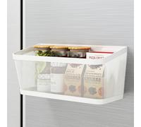 1 Pc Magnetic Spice Rack for Fridge Magnet Hanging Basket Holder for Seasonings Fruit Vegetables Coffee Beans Magnetic Organizer Shelf, Kitchen Refrigerator Organizers and Storage, Metal (1, White)