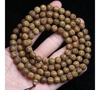 1 Pc Natural Sandalwood Tibetan Six-character Mantra Tibetan Unisex Yoga Bracelet-18mm