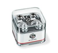 1 Pc of Schaller S-Locks Guitar Strap Security Lock System with Buttons, Satin Chrome
