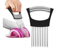 1 PC Onion Holder for Slicing, Stainless Steel Onion Slicer, Vegetable Slicer, Onion Cutter, Practical Kitchen Tool for Tomatoes, Potatoes, Fruits, and Meats