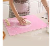1 Pc Pink 50x40cm Non-Stick and No-Slip Silicone Baking Pastry Mat 19.7''x15.8'' Fondant Mat Dough Rolling Mat with Measurement Cookies Cake Bread Making