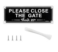 1 Pc Please Close the Gate Sign, Metal Sign with 3 Installation Methods, for Fence Yard Wall