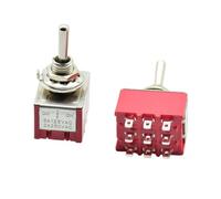 1 PC Red 9 Pins ON-Off-ON/ON ON 3/2 Position Mini Toggle Switch AC 5A/125V 2A/250V with Solder Terminal Waterproof(9pins ON OFF ON)