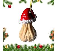 1 Pc Red Cap Red Christmas Decorations, Funny 3D Ballballs Naughty Christmas Decorations Hanging Ornament for Xmas Prank Car Rearview Mirror
