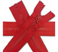 1 pc Red Chunky Zipper 24'' | Open-End Fastener Size #5 | Single Slider, One-Way Plastic Resin Zip for Sewing, Jackets, Coats, DIY Repair, Tailoring | Replacement Zipper 60cm