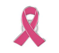 1 PC Ribbon Pin - Breast Cancer Awareness Merchandise - Badge for Charity, Fundraising & Memorials (Hot Pink)