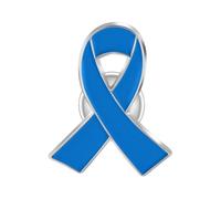 1 PC Ribbon Pin - Breast Cancer Awareness Merchandise - Badge Pin for Charity, Fundraising, Memorials (Blue)