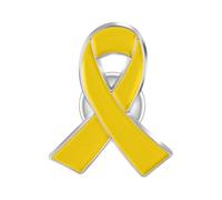1 PC Ribbon Pin, Breast Cancer Awareness Merchandise - Breast Cancer Badge Pin for Charity, Fundraising, Memorials (Yellow)