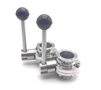 1 Pc Sanitary Tri-Clamp Butterfly Valve SS304/316 19-51mm Tube OD(OD19 Ferrule 50.5,SS304)