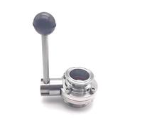 1 Pc Sanitary Tri-Clamp Butterfly Valve SS304/316 19-51mm Tube OD(OD38 Ferrule 50.5,SS304)