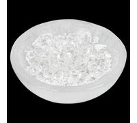 1 PC Selenite Bowl Ø 100 mm + 100 g Clear Quartz Chips - Crystal Cleansing & Charging Bowl for Stones, Jewelry, Bracelets & Energy Healing