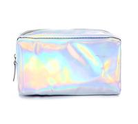1 PC Shiny Rainbow Laser Pencil Case Makeup Handbag Durable Pencil Storage Cosmetic Bag Pouch, Silver