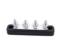 1 PC SHLPDFM Black 4 way power distribution block/busbar 12v/24v electrical busbar Universal for Auto Marine Boat 4x5mm Studs 100a Rated