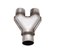 1 pc SHLPDFM Universal Stainless Steel Y Pipe Adapter 2.5" Dual In & Out 10" long Exhaust Pipe Tip