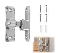 1 Pc Silver Brushed Steel Slide Door Lock Heavy Duty Gate Latch Security Door Bolt for Barn Door Cabinet Garden Shed Interior Exterior