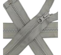 1 pc Silver Chunky Zipper 15.7'' | Open-End Fastener Size #5 | Single Slider, One-Way Plastic Resin Zip for Sewing, Jackets, Coats, DIY Repair, Tailoring | Replacement Zipper 40cm