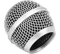 1 Pc Silver Microphone Head Replace, Grille Ball with Inner Foam, Steel Mesh Replacement Heads for Shure SM58, Microphone Pop Filters (AU-85)