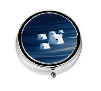 1 pc Small Pill Box 3 Compartment Portable Pill Case for Pocket Purse Pill Organizer Container Holder to Hold Vitamins Medication Fish Oil Supplements (Polar Bears)