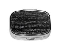1 pc Small Pill Box 3 Compartment Portable Pill Case for Pocket Purse Pill Organizer Container Holder to Hold Vitamins Medication Fish Oil Supplements (Abstract Science Chemistry)