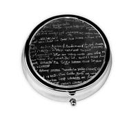 1 pc Small Pill Box 3 Compartment Portable Pill Case for Pocket Purse Pill Organizer Container Holder to Hold Vitamins Medication Fish Oil Supplements (Abstract Science Chemistry)