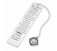 1 Pc Stainless Steel Compass Bookmark, You'll Be Missed Retirement Farewell Gift for Coworker, Inspirational New Chapter Keepsake for Boss Teacher Nurse Friend (Silver)