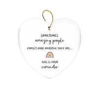 1 Pc Thank You Gifts for Women, Heart Plaque Thank You Gifts for Friends, Sometimes People Forget How Amazing They Are, Rainbow Style Plaque Souvenir Suitable for Mentors Friends Teachers and Family