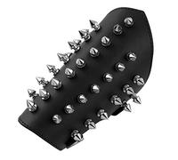 1 pc Unisex Faux Leather Gauntlet Wristband Metal Spike Studded Arm Armor Cuff (Black)