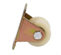 1 Pc V-Shaped Nylon Grooved Roller 30mm for Heavy Duty Sliding Door with Galvanized Steel Bracket, Double Ball Bearings, Compatible with U-30MM Track(V-30MM)