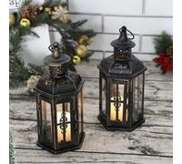 1 Pc Vintage Nordic Candle Holder Lanterns Candles Aesthetic Hanging Lantern Iron Lantern Black Home Decor Wedding Room Decoration