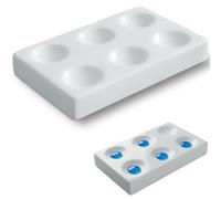 1 Pc White Porcelain Spot Plate 6 Wells Laboratory Spotting Reaction Plate for Laboratory Chemical Experiment Testing,Storage Microplates(3.15 x 1.97 in)