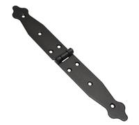 1 Pc x 150+150 mm Backflap Hinge Black, Steel Back Flap Hinges, Weather Resistant, Rust Proof Powder Coating, Strap Hinges Ideal for Indoor or Outdoor Use On Gates, Sheds, Gazebos, Wardrobes, Chests