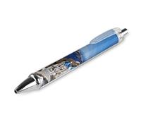 1 PCS 0.5mm Retractable Gel Pen Smooth Liquid Black Ink Santorini Greek Island Sea View Rollerball Pens with Ergonomic Comfort Grip Quick-Dry & Smudge-Free Refillable Office Writing Pens for Professio
