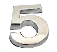 1 Pcs 0123456789 Door Number Modern Plaque House Hotel Address Digits Sticker Plate Sign ABS Plastic Silver Color(4,5cm)