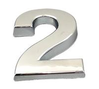 1 Pcs 0123456789 Door Number Modern Plaque House Hotel Address Digits Sticker Plate Sign ABS Plastic Silver Color(1,35mm)