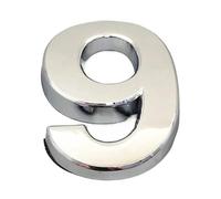 1 Pcs 0123456789 Door Number Modern Plaque House Hotel Address Digits Sticker Plate Sign ABS Plastic Silver Color(9,35mm)